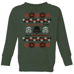 Star Wars Empire Knit Kids' Christmas Jumper - Forest Green