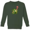 Star Wars Candy Cane Yoda Kids' Christmas Jumper - Forest Green -Christmas Clothes Store 11968039 1834627102990986
