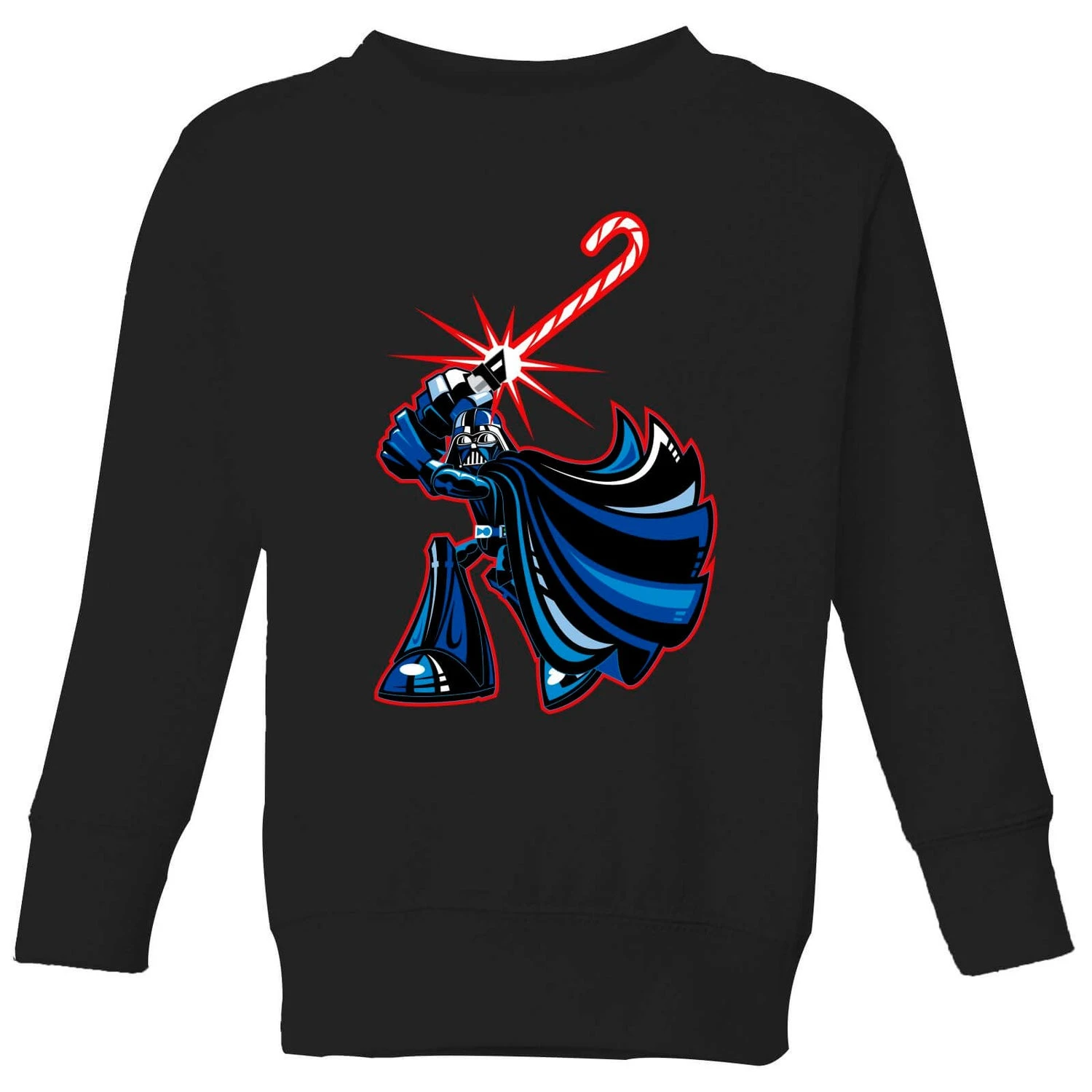 Star Wars Candy Cane Darth Vader Kids' Christmas Jumper - Black 3 Star Wars Candy Cane Darth Vader Kids' Christmas Jumper - Black
