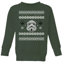 Star Wars Stormtrooper Knit Kids' Christmas Jumper - Forest Green