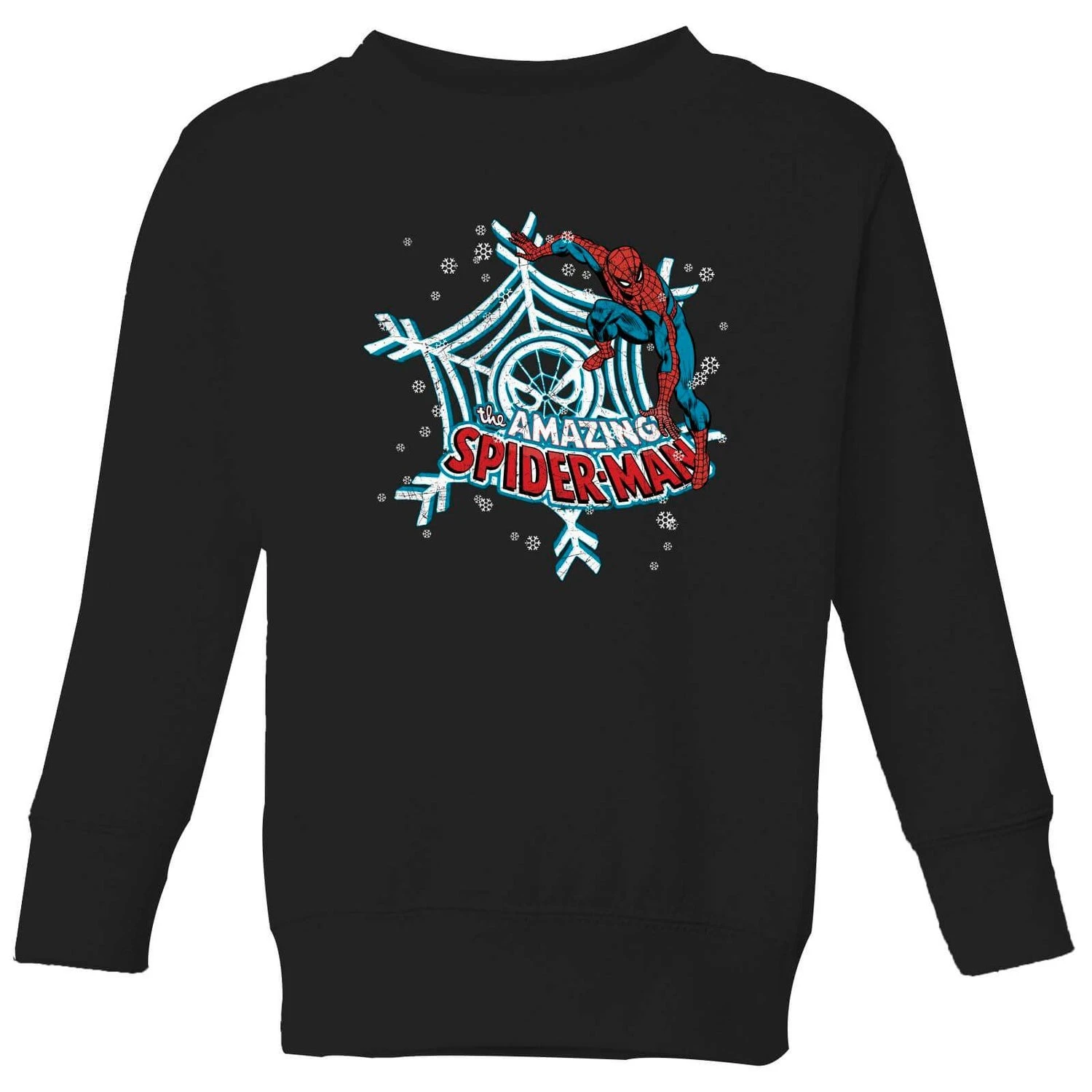 Marvel The Amazing Spider-Man Snowflake Web Kids' Christmas Jumper - Black 3 Marvel The Amazing Spider-Man Snowflake Web Kids' Christmas Jumper - Black