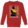 Looney Tunes Daffy Duck Knit Kids' Christmas Jumper - Red -Christmas Clothes Store 11968579 1254627112411850