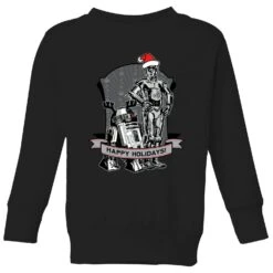Star Wars Happy Holidays Droids Kids' Christmas Jumper - Black