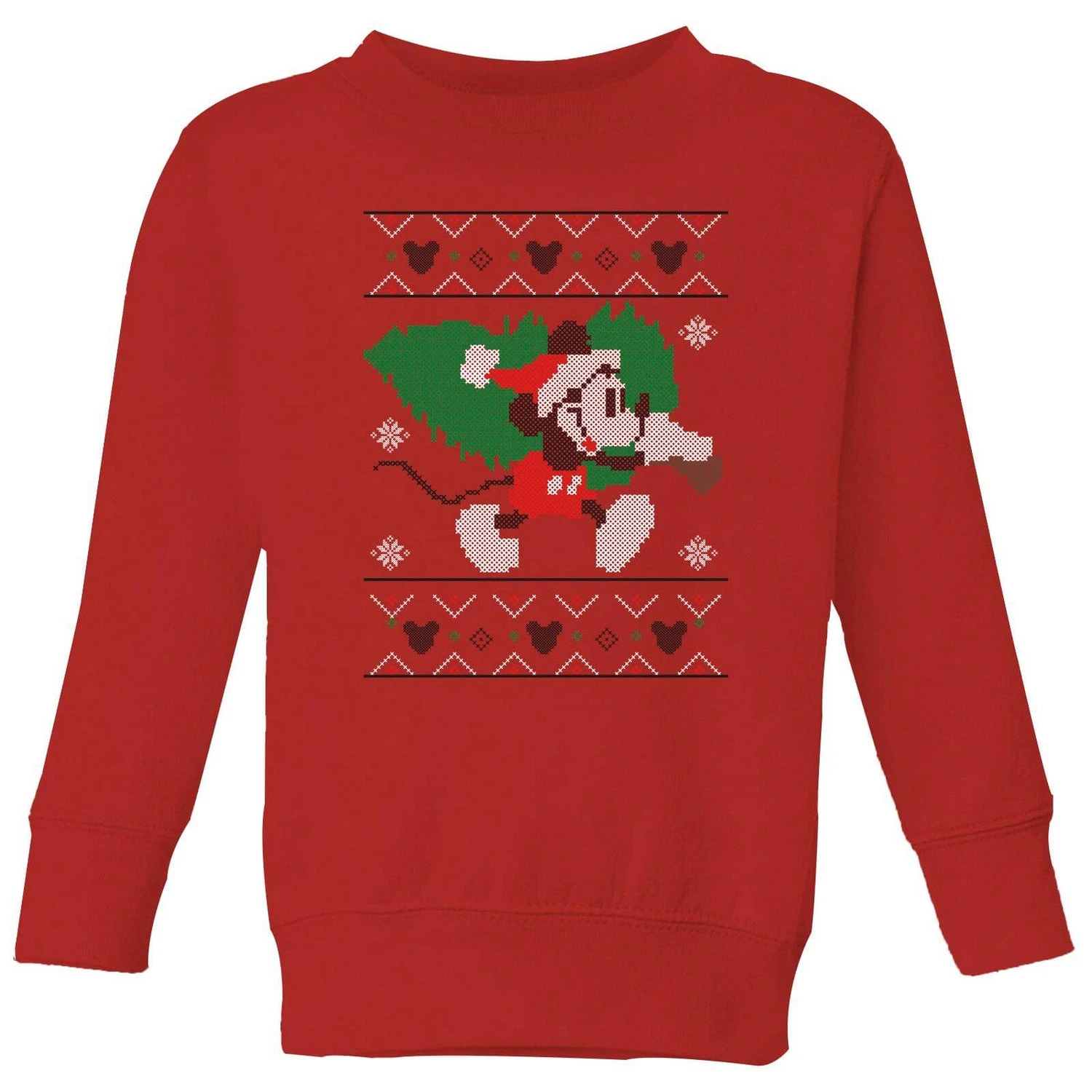 Disney Tree Mickey Kids' Christmas Jumper - Red 3 Disney Tree Mickey Kids' Christmas Jumper - Red