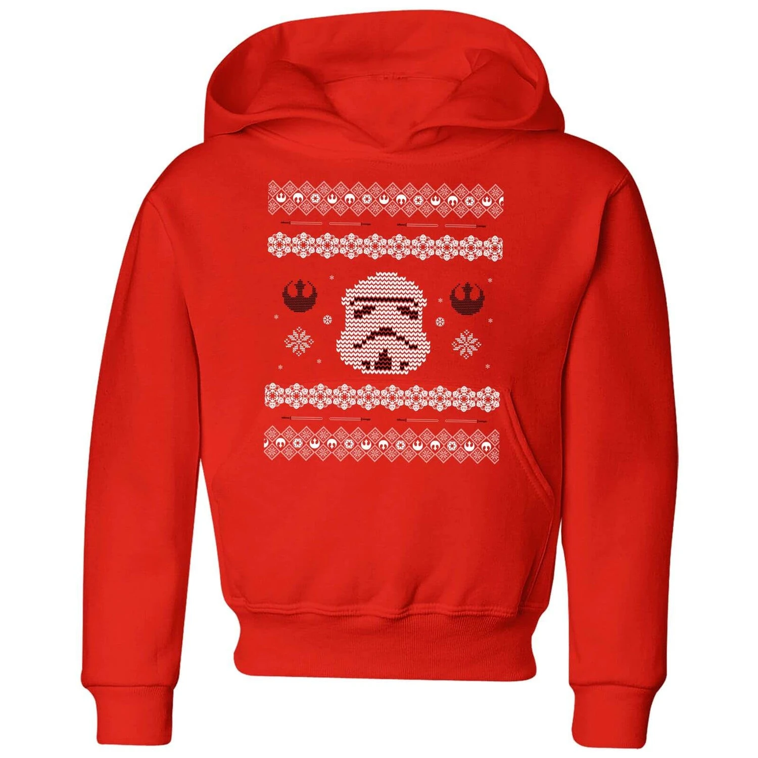 Star Wars Stormtrooper Knit Kids' Christmas Hoodie - Red 3 Star Wars Stormtrooper Knit Kids' Christmas Hoodie - Red