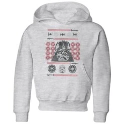 Star Wars Darth Vader Face Knit Kids' Christmas Hoodie - Grey