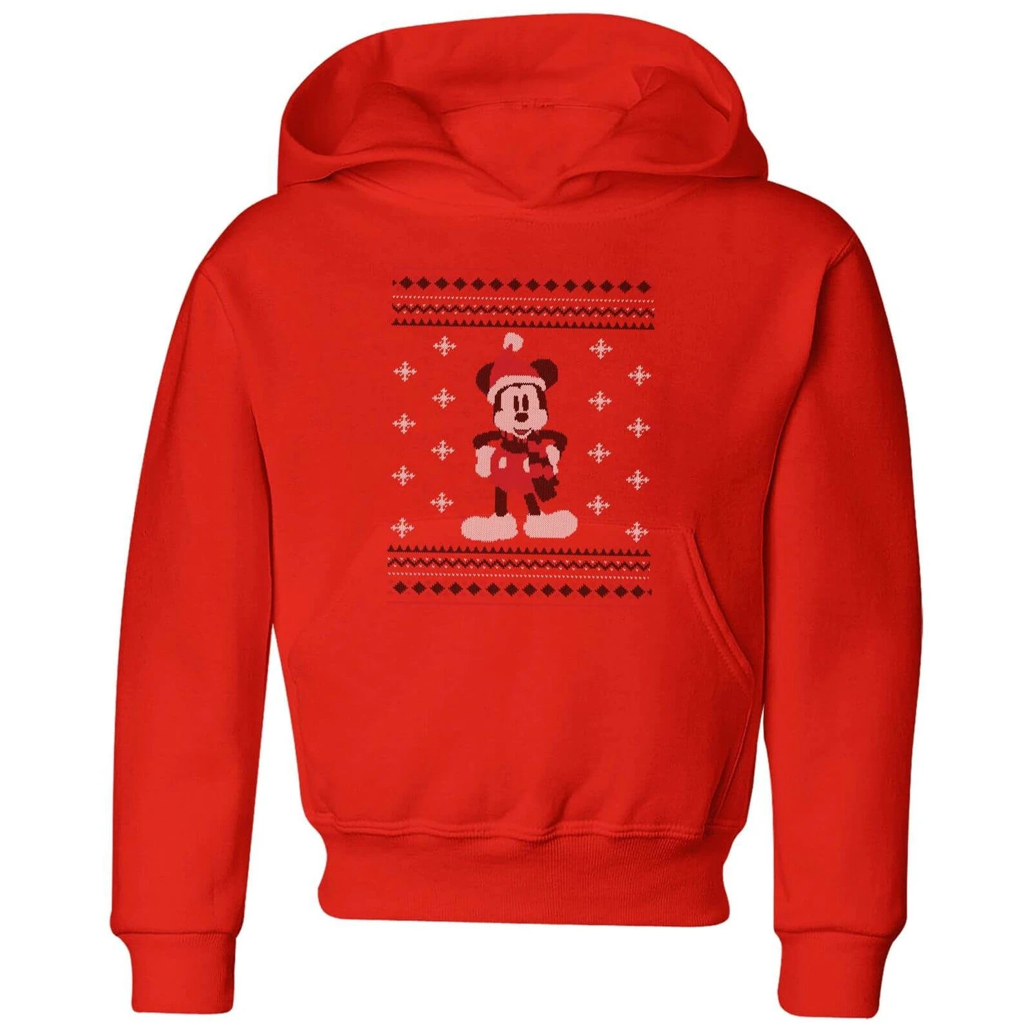 Disney Mickey Scarf Kids' Christmas Hoodie - Red 3 Disney Mickey Scarf Kids' Christmas Hoodie - Red