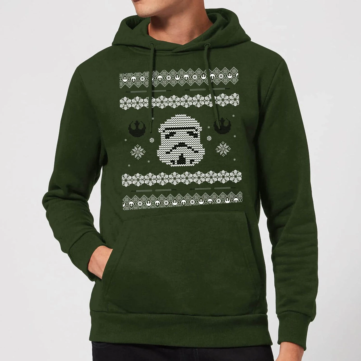 Star Wars Stormtrooper Knit Christmas Hoodie - Forest Green 3 Star Wars Stormtrooper Knit Christmas Hoodie - Forest Green
