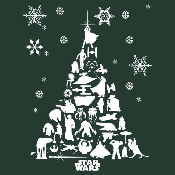 Star Wars Character Christmas Tree Christmas Hoodie - Forest Green 4 Star Wars Character Christmas Tree Christmas Hoodie - Forest Green - Image 2
