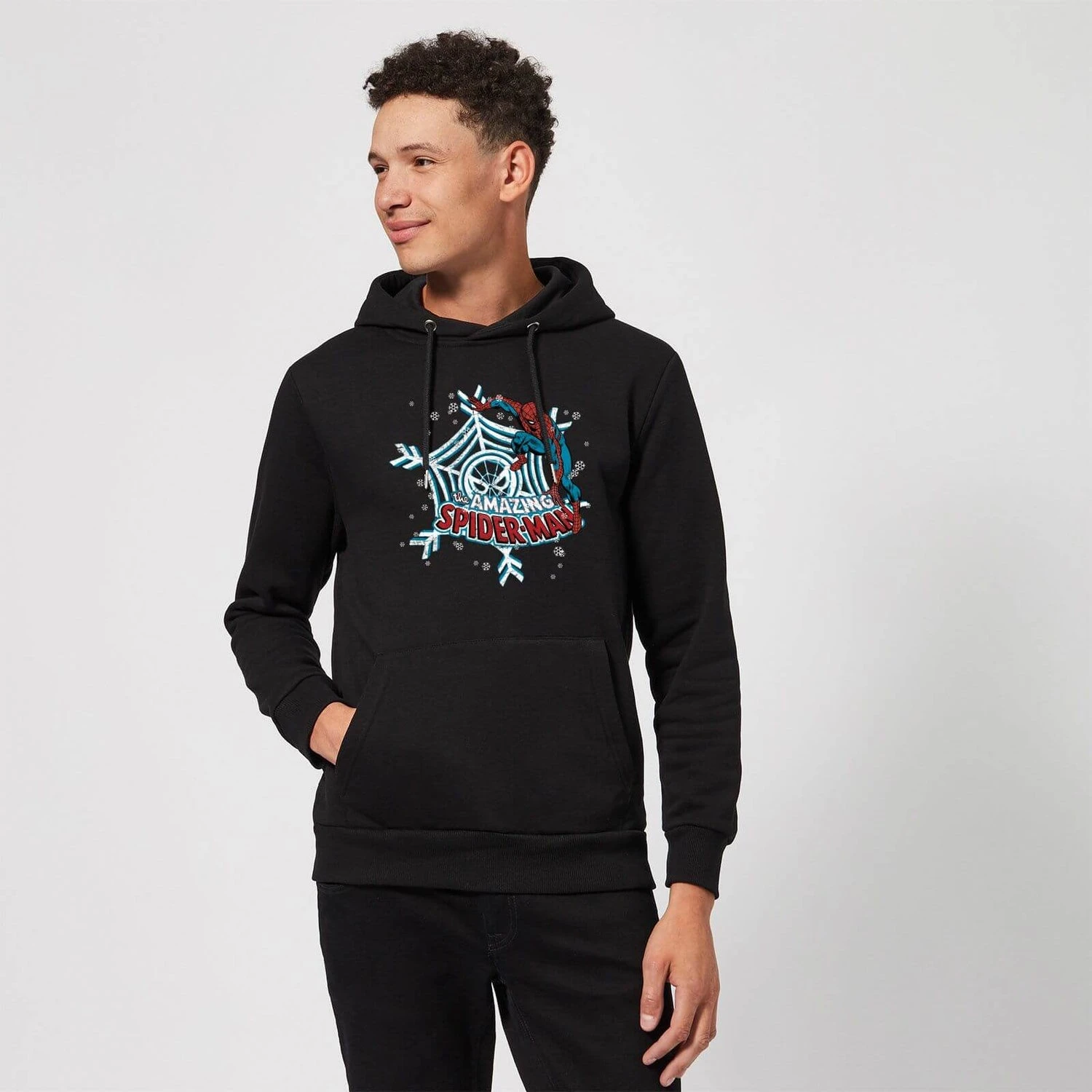 Marvel The Amazing Spider-Man Snowflake Web Christmas Hoodie - Black 5 Marvel The Amazing Spider-Man Snowflake Web Christmas Hoodie - Black - Image 3