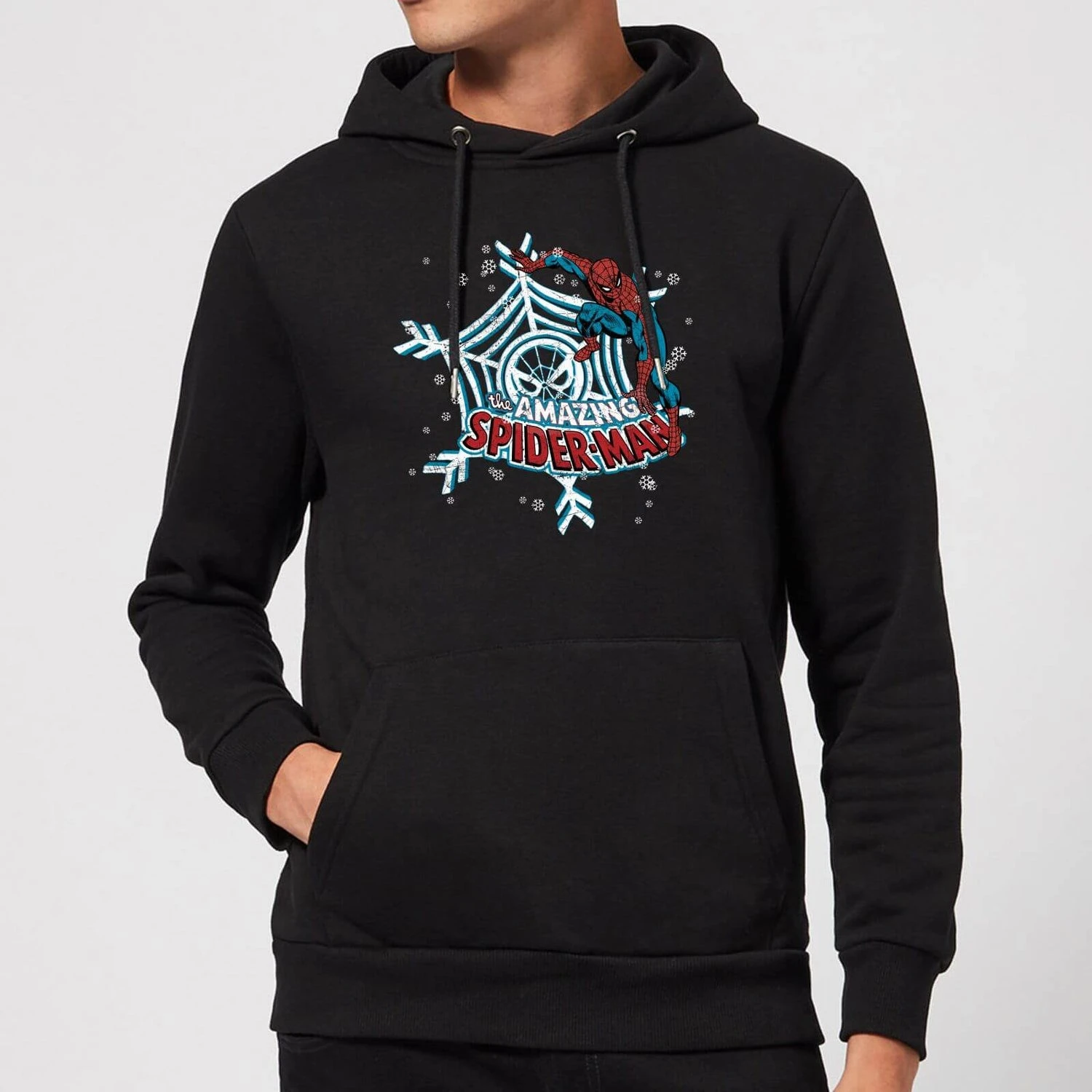 Marvel The Amazing Spider-Man Snowflake Web Christmas Hoodie - Black 3 Marvel The Amazing Spider-Man Snowflake Web Christmas Hoodie - Black