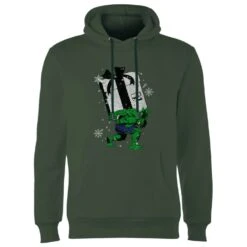 Marvel The Incredible Hulk Christmas Present Christmas Hoodie - Forest Green 9 Marvel The Incredible Hulk Christmas Present Christmas Hoodie - Forest Green -Christmas Clothes Store 11969689 1224627086482154