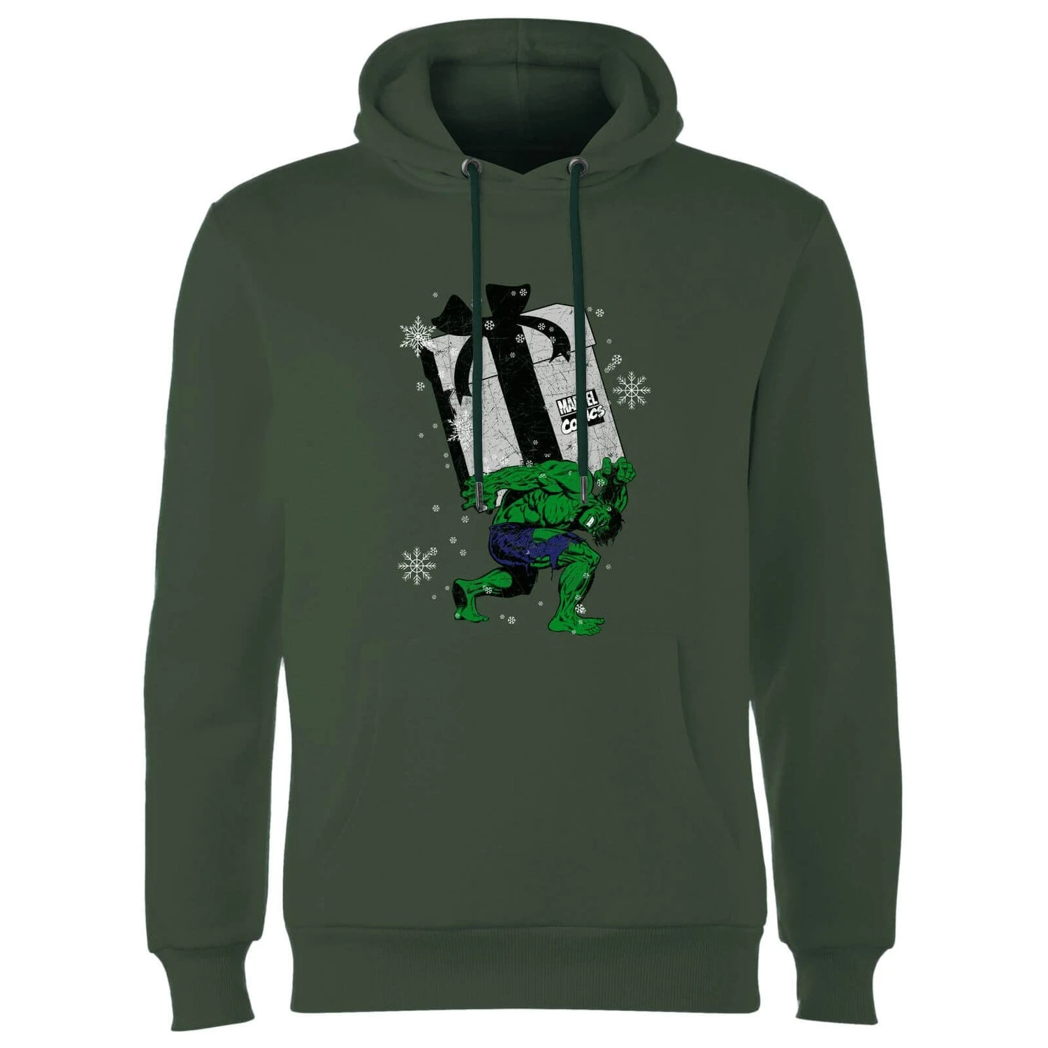 Marvel The Incredible Hulk Christmas Present Christmas Hoodie - Forest Green 6 Marvel The Incredible Hulk Christmas Present Christmas Hoodie - Forest Green - Image 4
