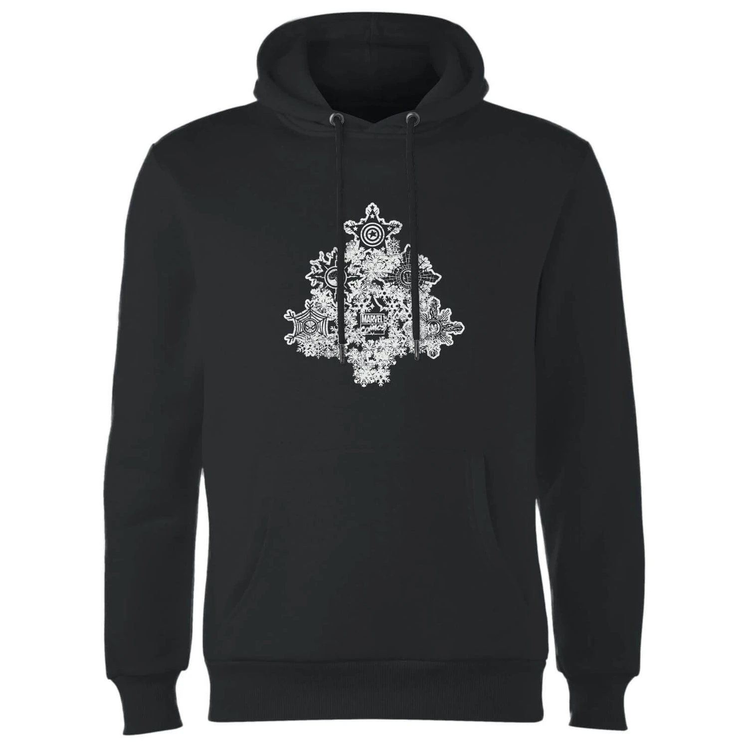 Marvel Shields Snowflakes Christmas Hoodie - Black 6 Marvel Shields Snowflakes Christmas Hoodie - Black - Image 4