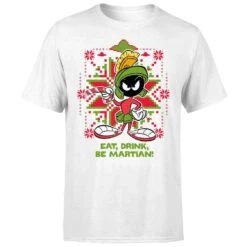 Looney Tunes Eat Drink Be Martian Men's Christmas T-Shirt - White 11 Looney Tunes Eat Drink Be Martian Men's Christmas T-Shirt - White -Christmas Clothes Store 11969869 1824627076893824