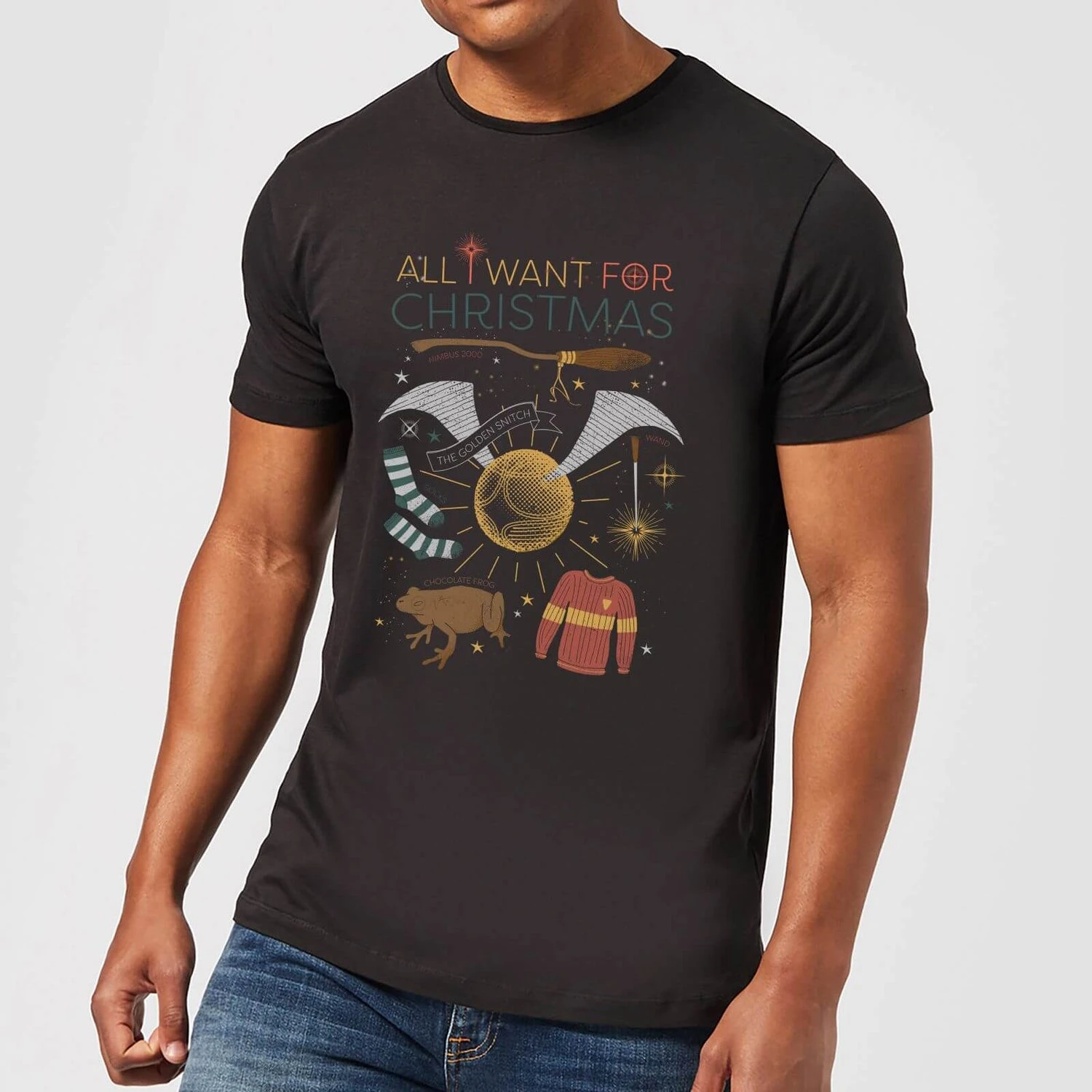 Harry Potter All I Want Men's Christmas T-Shirt - Black 3 Harry Potter All I Want Men's Christmas T-Shirt - Black