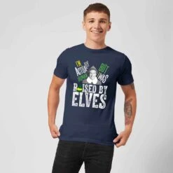 Elf Raised By Elves Men's Christmas T-Shirt - Navy -Christmas Clothes Store 11969896 1264627078498500