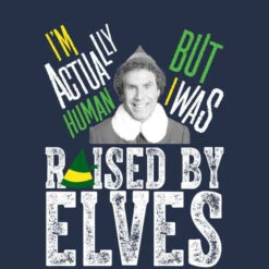 Elf Raised By Elves Men's Christmas T-Shirt - Navy -Christmas Clothes Store 11969896 4924627078472961