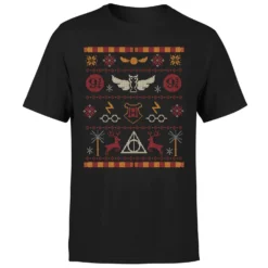 Harry Potter Knit Men's Christmas T-Shirt - Black 11 Harry Potter Knit Men's Christmas T-Shirt - Black -Christmas Clothes Store 11969938 2084627082887629