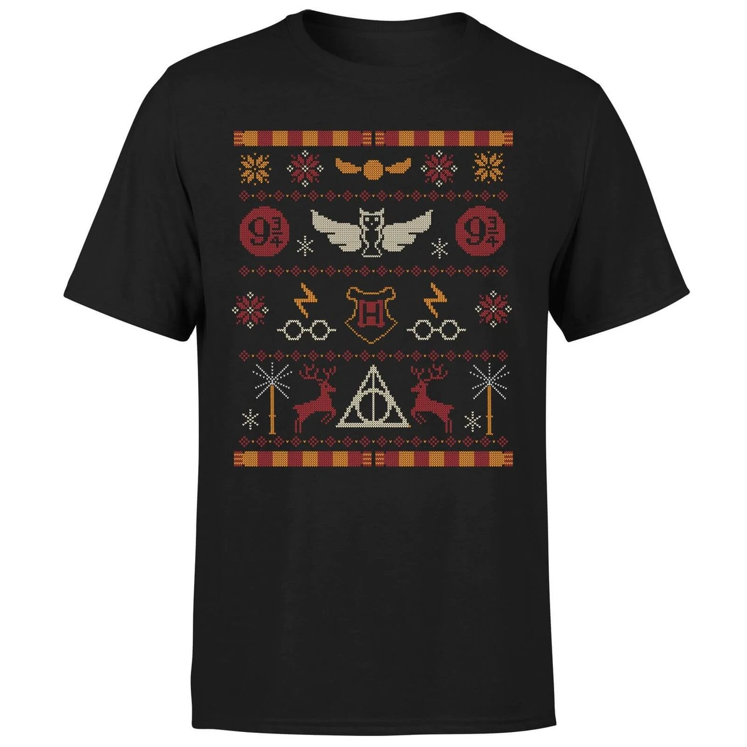 Harry Potter Knit Men's Christmas T-Shirt - Black 7 Harry Potter Knit Men's Christmas T-Shirt - Black - Image 5