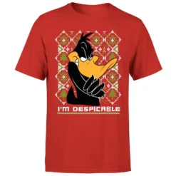 Looney Tunes Daffy Duck Knit Men's Christmas T-Shirt - Red 11 Looney Tunes Daffy Duck Knit Men's Christmas T-Shirt - Red -Christmas Clothes Store 11970151 1544627067017209