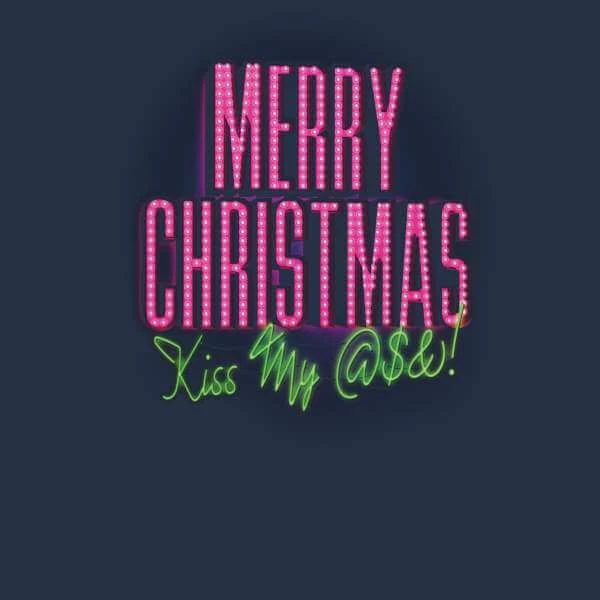 National Lampoon Merry Christmas (Kiss My @$$) Men's Christmas T-Shirt - Navy 4 National Lampoon Merry Christmas (Kiss My @$$) Men's Christmas T-Shirt - Navy - Image 2