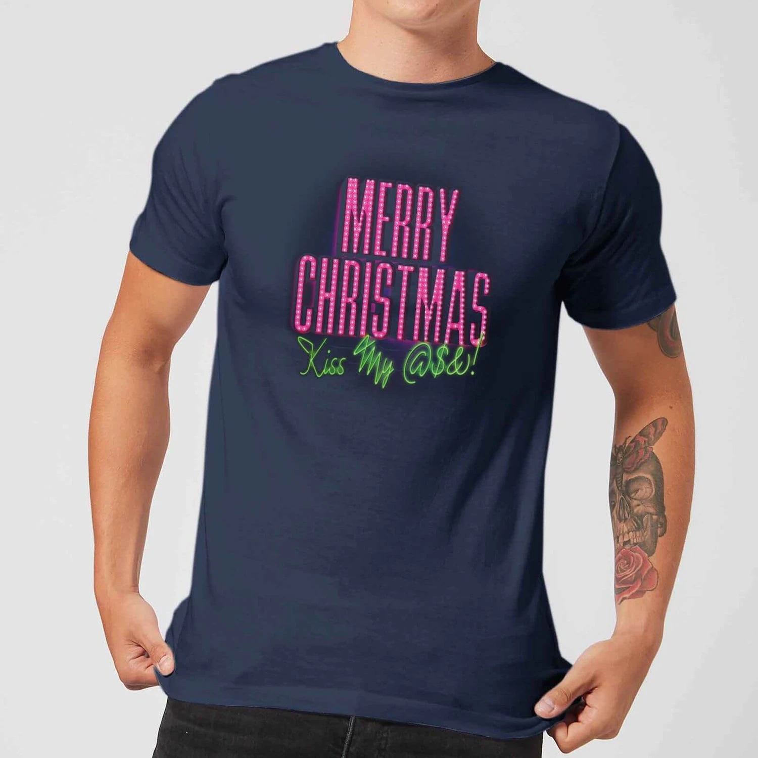 National Lampoon Merry Christmas (Kiss My @$$) Men's Christmas T-Shirt - Navy 3 National Lampoon Merry Christmas (Kiss My @$$) Men's Christmas T-Shirt - Navy