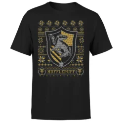 Harry Potter Hufflepuff Crest Men's Christmas T-Shirt - Black 11 Harry Potter Hufflepuff Crest Men's Christmas T-Shirt - Black -Christmas Clothes Store 11970193 1614627069082703