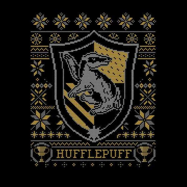 Harry Potter Hufflepuff Crest Men's Christmas T-Shirt - Black 4 Harry Potter Hufflepuff Crest Men's Christmas T-Shirt - Black - Image 2