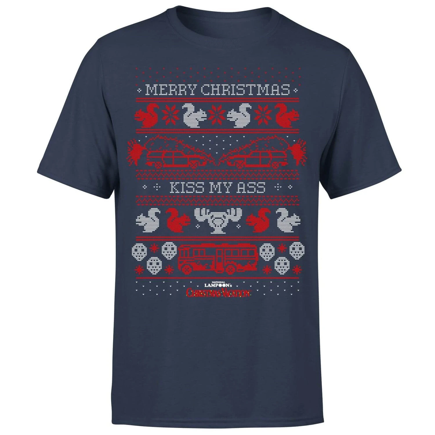National Lampoon Merry Christmas Knit Men's Christmas T-Shirt - Navy 7 National Lampoon Merry Christmas Knit Men's Christmas T-Shirt - Navy - Image 5