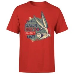 Looney Tunes I'm The Reason There Is A Naughty List Men's Christmas T-Shirt - Red 11 Looney Tunes I'm The Reason There Is A Naughty List Men's Christmas T-Shirt - Red -Christmas Clothes Store 11970256 4894627062795027