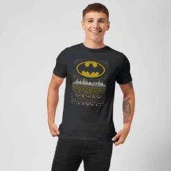 DC COMICS DC Seasons Greetings From Gotham Men's Christmas T-Shirt - Black -Christmas Clothes Store 11970340 8534627067289561