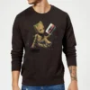 Marvel Guardians Of The Galaxy Groot Tape Christmas Jumper - Black