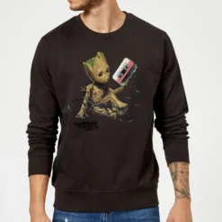 Marvel Guardians Of The Galaxy Groot Tape Christmas Jumper - Black