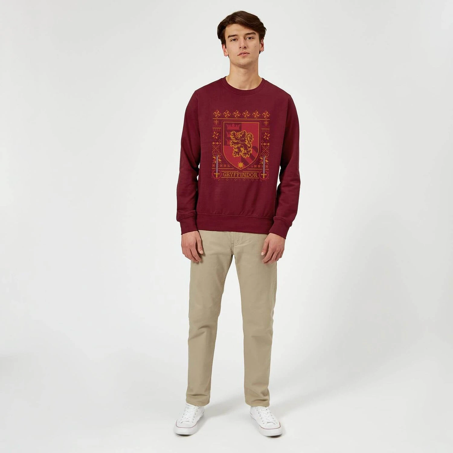 Harry Potter Gryffindor Crest Christmas Jumper - Burgundy 5 Harry Potter Gryffindor Crest Christmas Jumper - Burgundy - Image 3