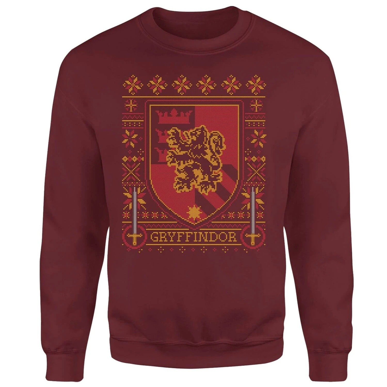 Harry Potter Gryffindor Crest Christmas Jumper - Burgundy 6 Harry Potter Gryffindor Crest Christmas Jumper - Burgundy - Image 4