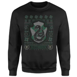 Harry Potter Slytherin Crest Christmas Jumper - Black 9 Harry Potter Slytherin Crest Christmas Jumper - Black -Christmas Clothes Store 11970763 2074627068188415