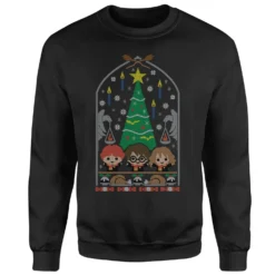 Harry Potter Hogwarts Tree Christmas Jumper - Black -Christmas Clothes Store 11970805 6704627070444496