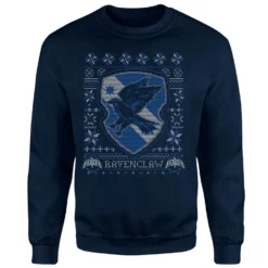 Harry Potter Ravenclaw Crest Christmas Jumper - Navy -Christmas Clothes Store 11970895 1984627063928769