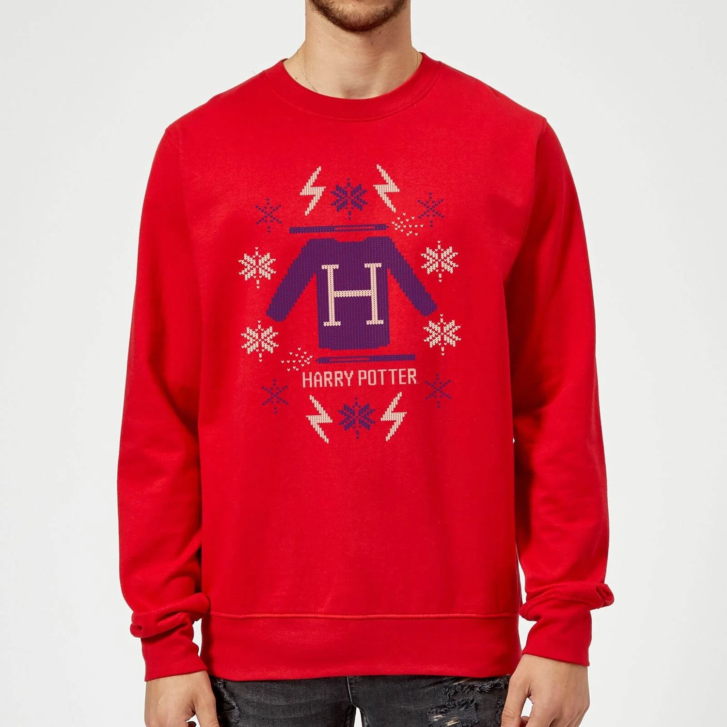 Harry Potter Christmas Sweater Christmas Jumper - Red 3 Harry Potter Christmas Sweater Christmas Jumper - Red