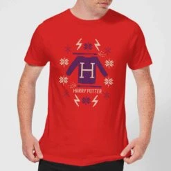 Harry Potter Christmas Sweater Men's T-Shirt - Red