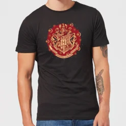 Harry Potter Hogwarts Christmas Crest Men's T-Shirt - Black