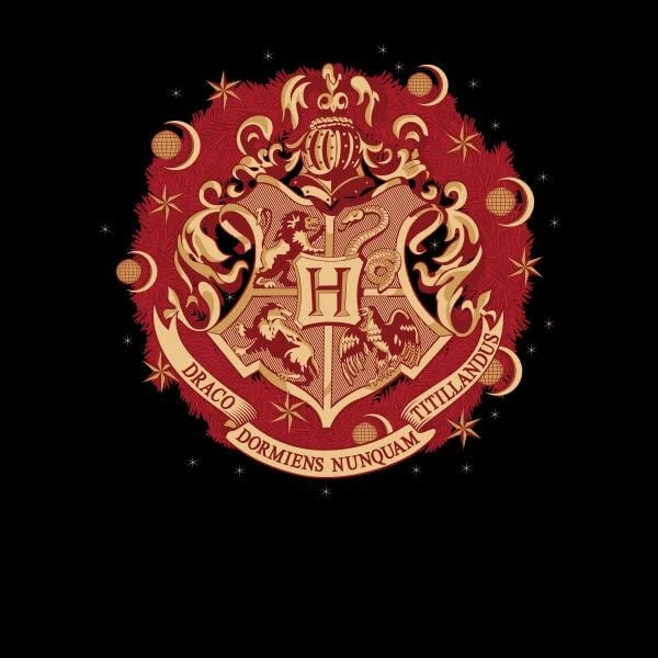 Harry Potter Hogwarts Christmas Crest Women's T-Shirt - Black 4 Harry Potter Hogwarts Christmas Crest Women's T-Shirt - Black - Image 2
