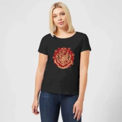 Harry Potter Hogwarts Christmas Crest Women's T-Shirt - Black 9 Harry Potter Hogwarts Christmas Crest Women's T-Shirt - Black -Christmas Clothes Store 12067363 1704657973953917