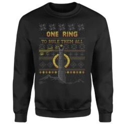 The Lord Of The Rings One Ring Christmas Sweater In Black -Christmas Clothes Store 12335369 4784714268917905