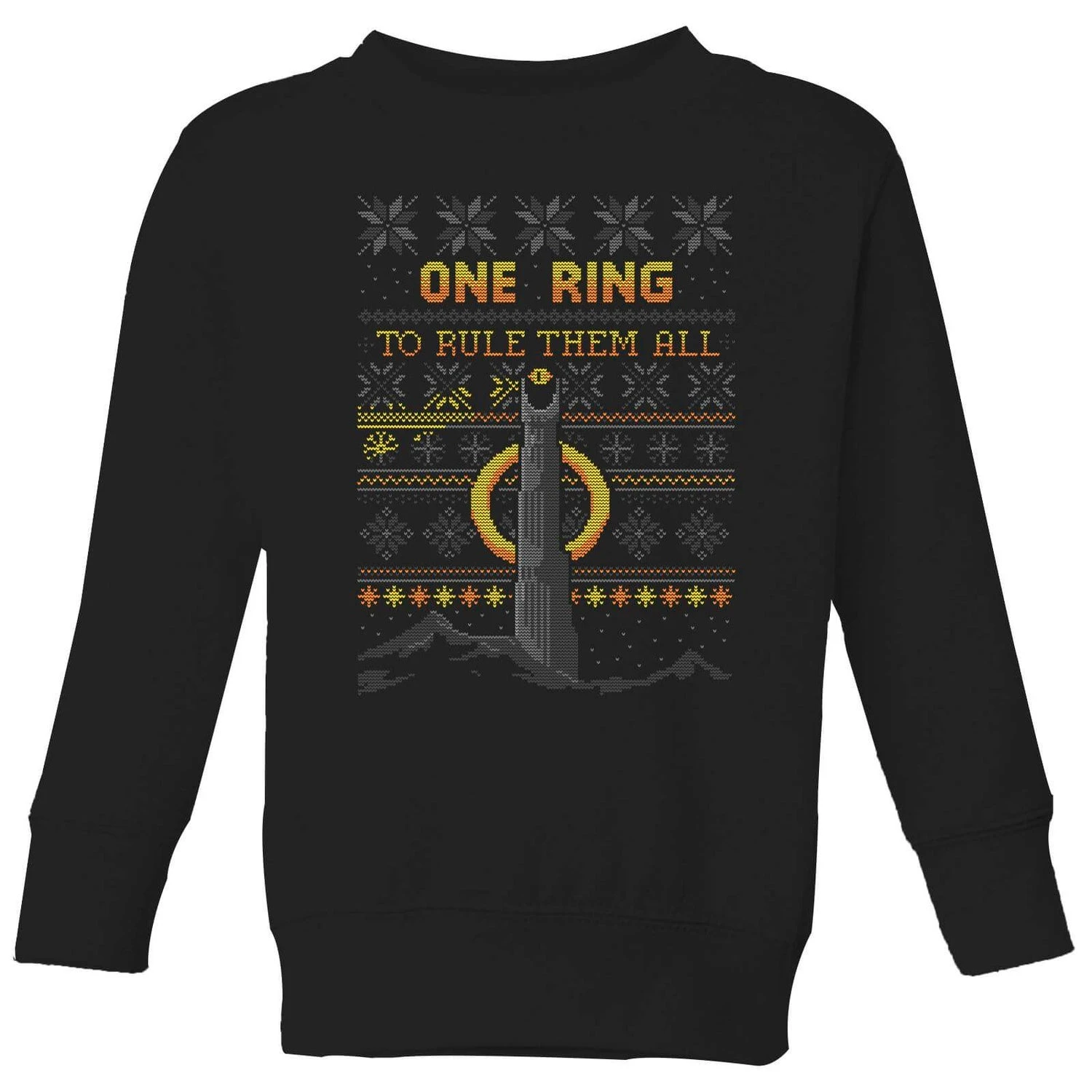 The Lord Of The Rings One Ring Kids' Christmas Sweatshirt In Black 3 The Lord Of The Rings One Ring Kids' Christmas Sweatshirt In Black