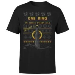The Lord Of The Rings One Ring Men's Christmas T-Shirt In Black -Christmas Clothes Store 12336618 2144714228205034