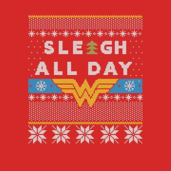 DC COMICS Wonder Woman 'Sleigh All Day Men's Christmas T-Shirt - Red 10 DC COMICS Wonder Woman 'Sleigh All Day Men's Christmas T-Shirt - Red - Image 8