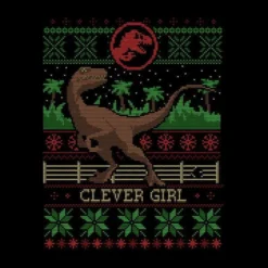 Jurassic Park Clever Girl Men's Christmas T-Shirt - Black -Christmas Clothes Store 12336681 1294714228139205