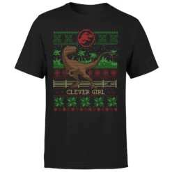 Jurassic Park Clever Girl Men's Christmas T-Shirt - Black -Christmas Clothes Store 12336681 1914714228157169